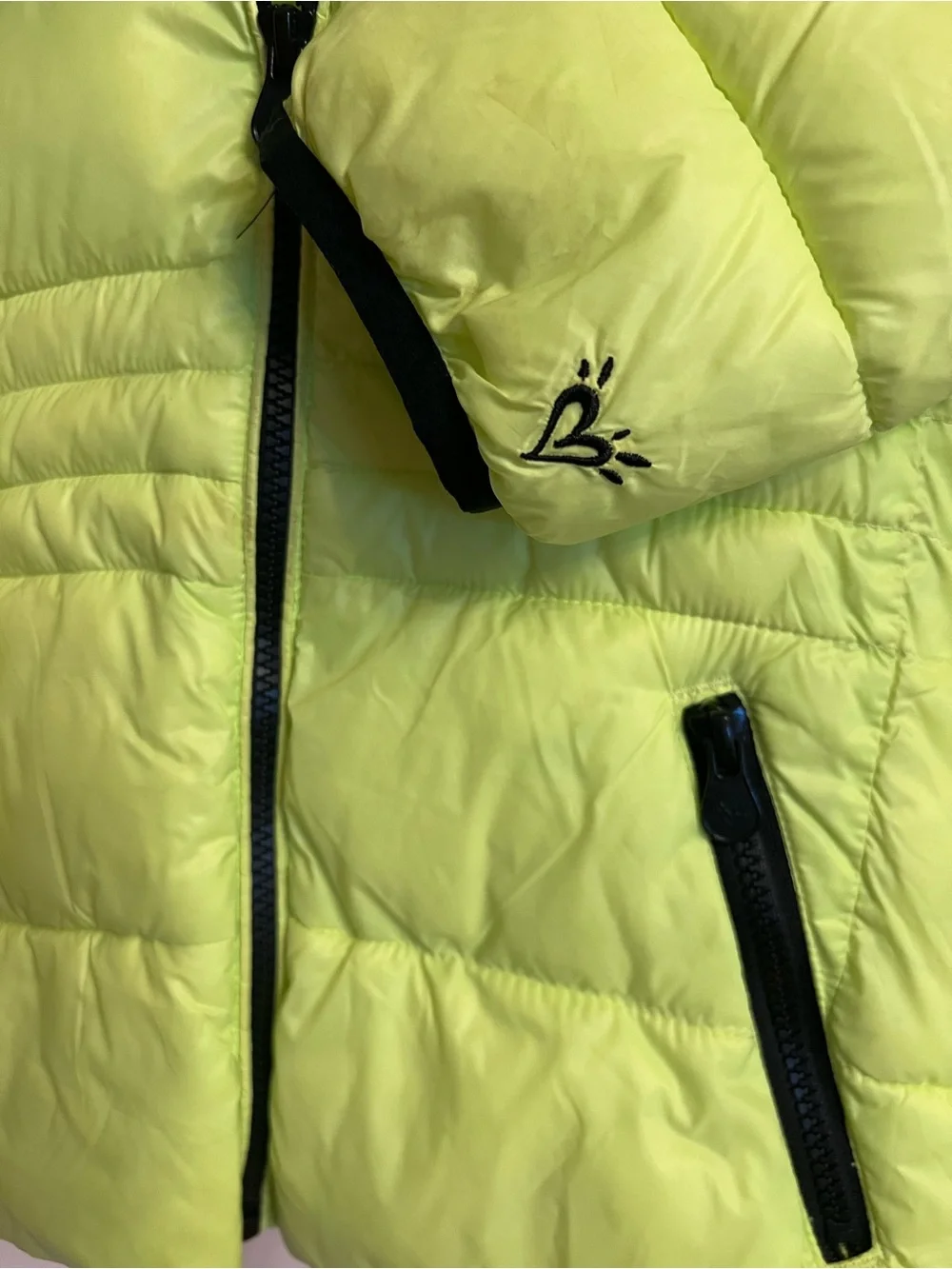 Justice Neon Lime Quilted Jacket Size 20